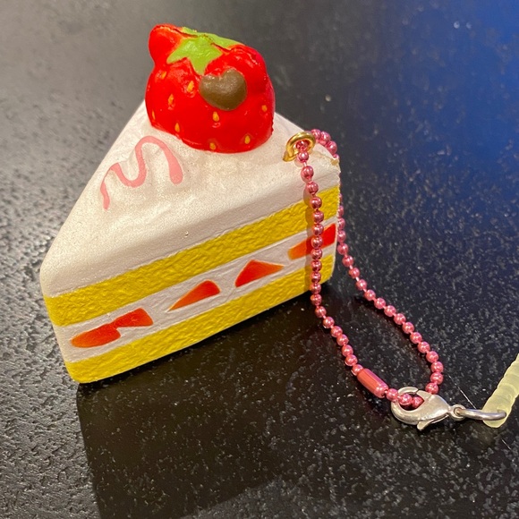 creammicandy Other - Creammicandy mini bear strawberry cake slice squishy toy